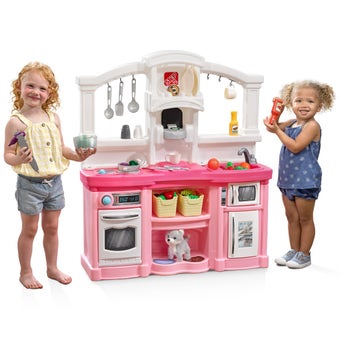 Fun With Friends Play Kitchen Pink with girls playing