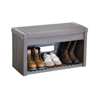 Lakewood Boot Bench with shoes and boots