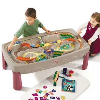 Deluxe Canyon Road Train Track Table 3 piece train set